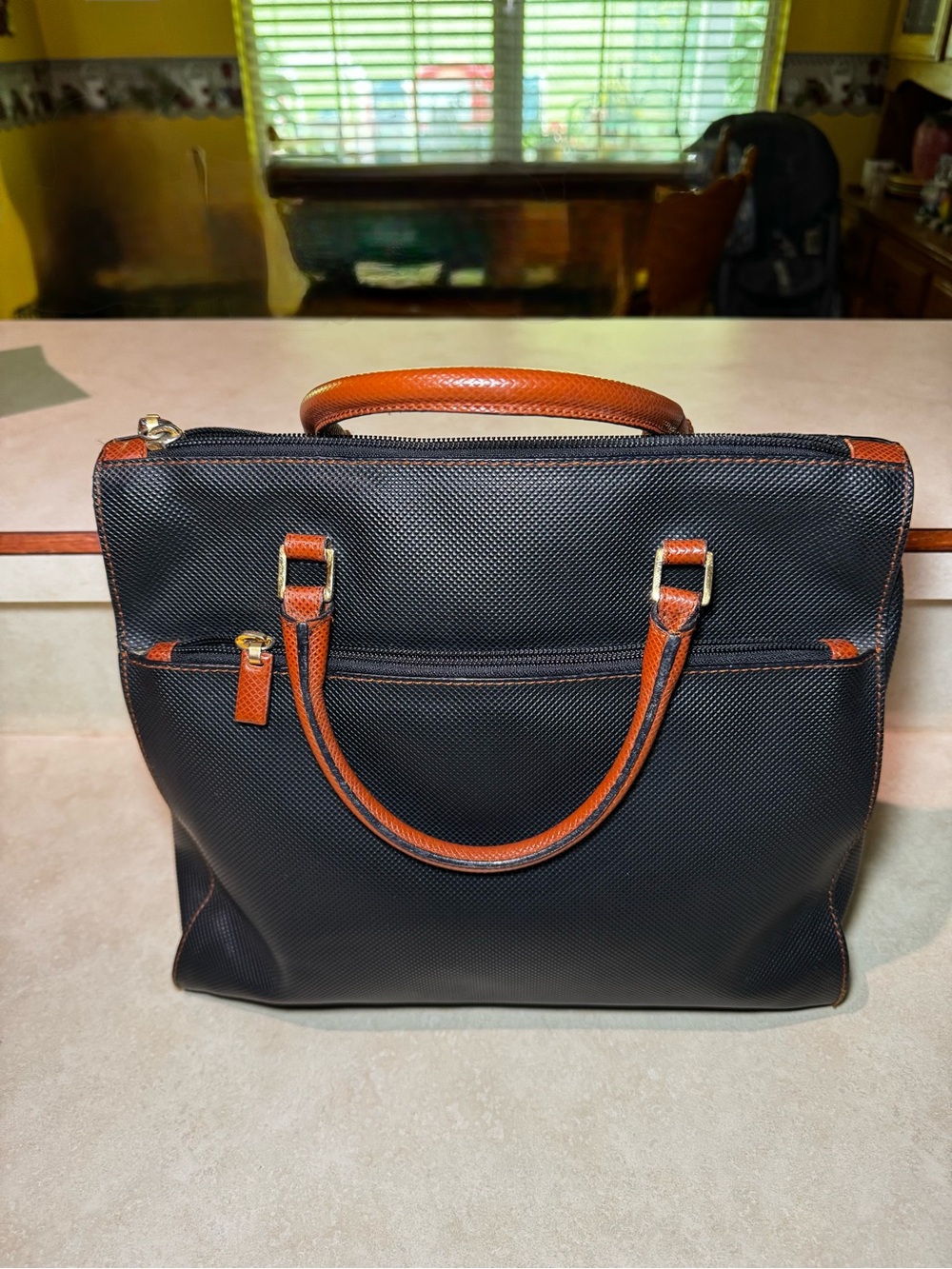 Vtg Bottega Veneta Marco Polo Black Handbag/Tote Bag Pre-owned